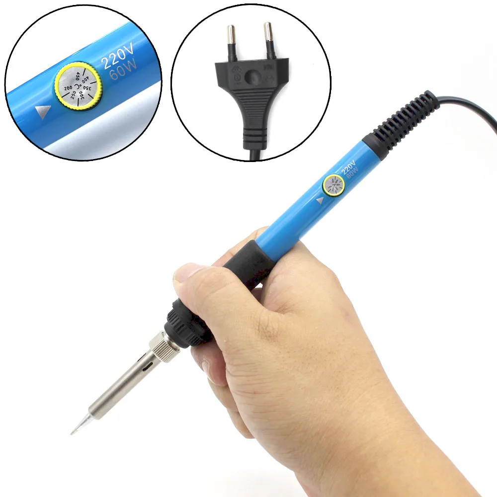 Регулируемый Температура Электрический паяльник 220 В 60 Вт ЕС Plug сварки