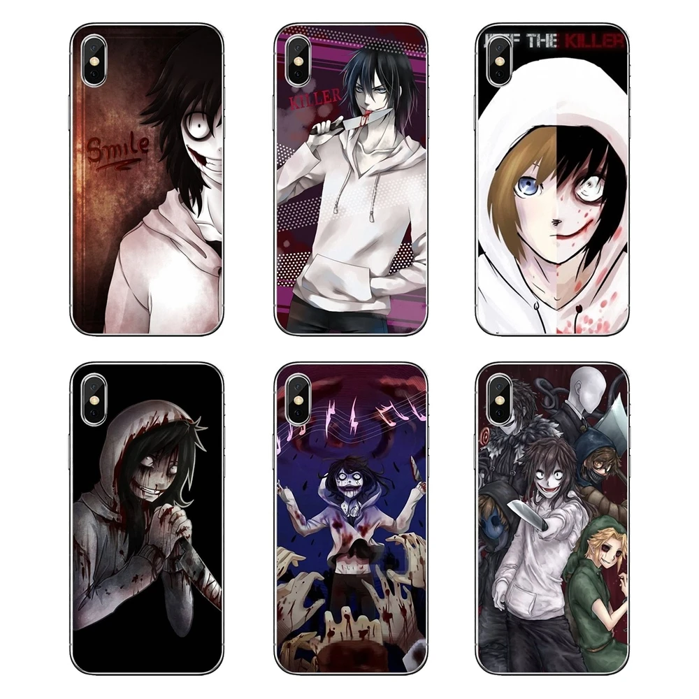 Прозрачный мягкий чехол чехлы Jeff the killer Horror Animation для iPod Touch iPhone 4 4S 5 5S 5C SE 6 S 7 8 X XR XS