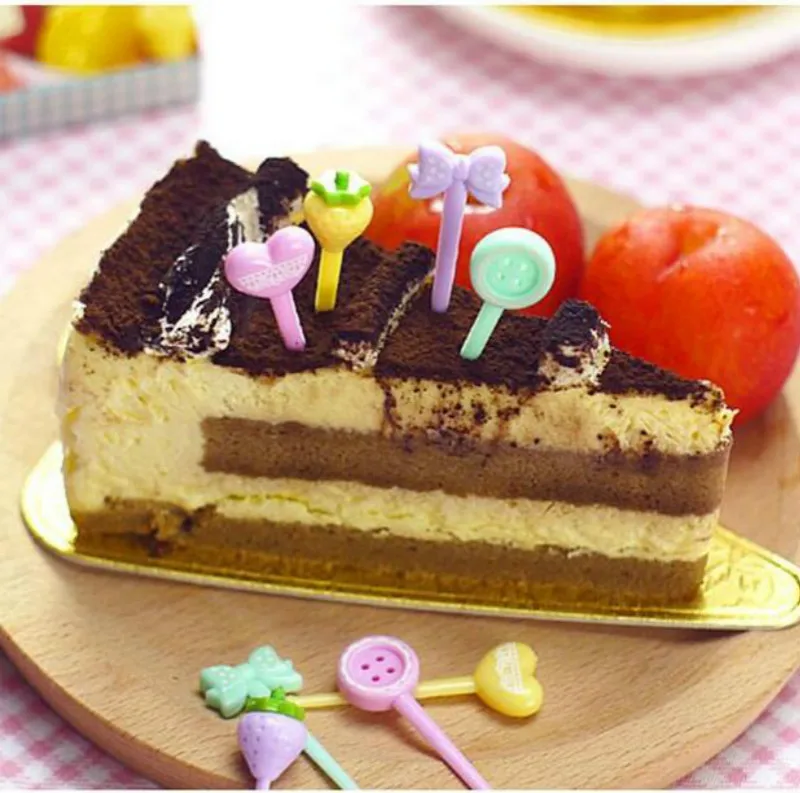 8 шт./компл. клубника бантом Мини фрукты Вилы мультфильм дети мини Вилы|fork|fork fruitfork