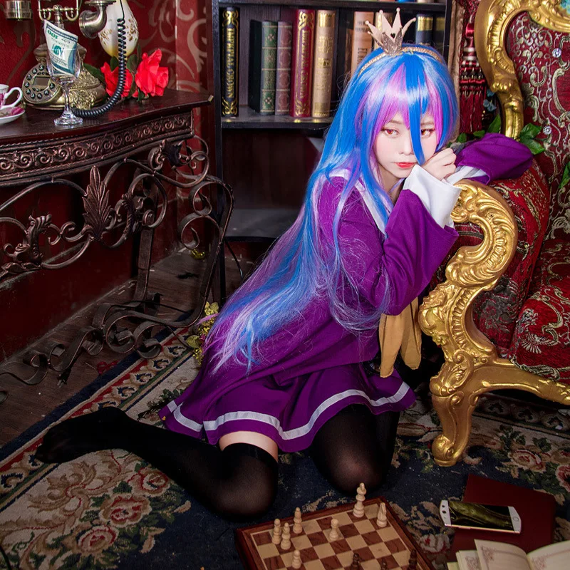 Фиолетовый синий костюм моряка без игры жизни Широ Emboitement Heroine (топ + юбка галстук