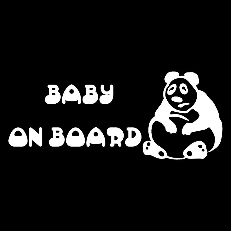 YJZT 16.4X6.7CM Fat Panda BABY ON BOARD Fashion Cartoon Car Sticker Rear Windshield Decoration Decal C25-0282 | Автомобили и