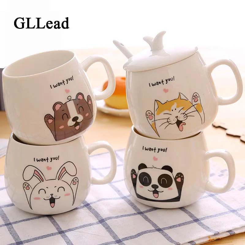 Керамическая кофейная кружка GLLead с милым Изображением Животных изображение
