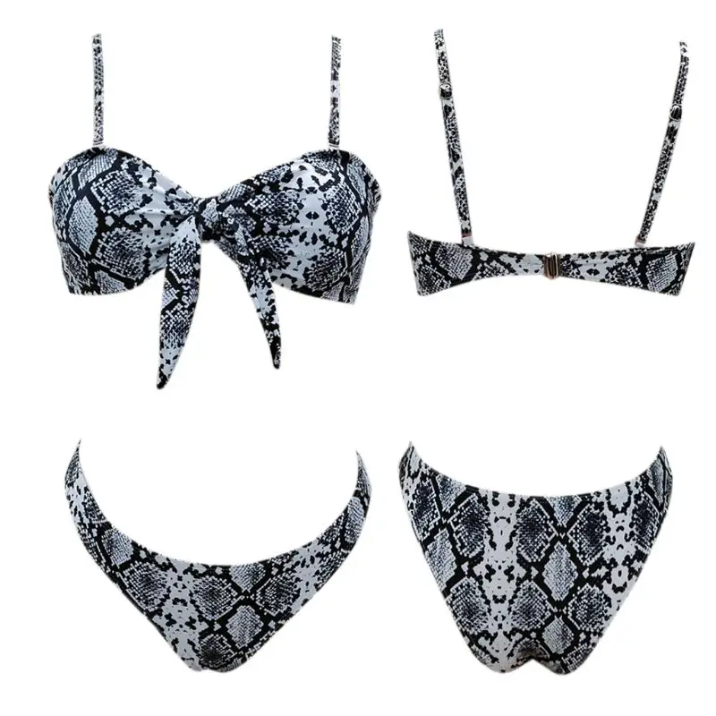 Женский сексуальный комплект бикини из двух предметов пуш ап с завязками спереди