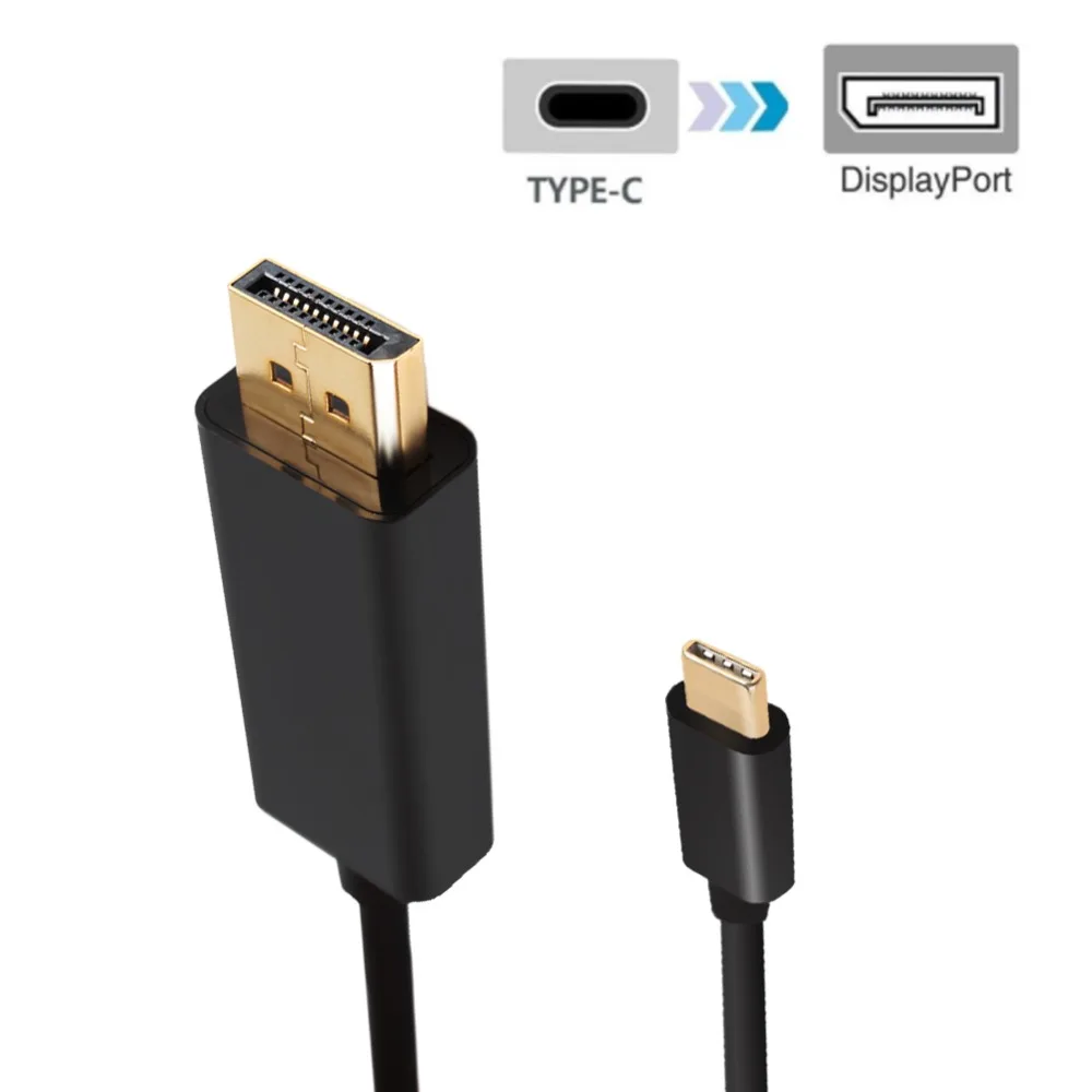 USB C Type 3 1 для отображения порта DP 4K HDTV конвертер позолоченный кабель адаптер Macbook