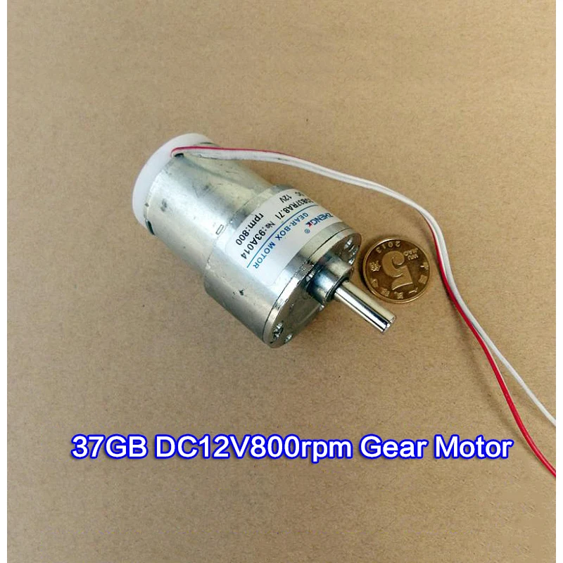 ZGB37RG 37GB металлический редукторный двигатель 37MM 12V DC 800RPM Электродвигатель с