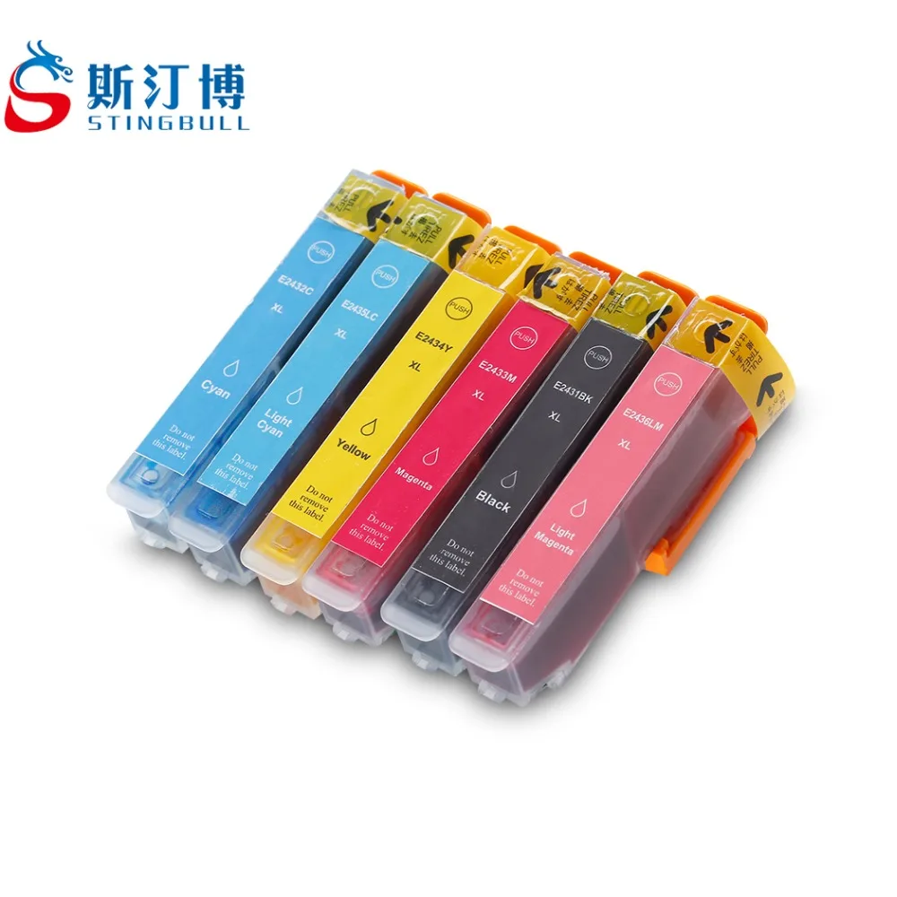 6 шт. T2431 T2436 совместимые картриджи для принтера Epson Expression Photo XP 55 750 760 850 860|ink cartridge|ink