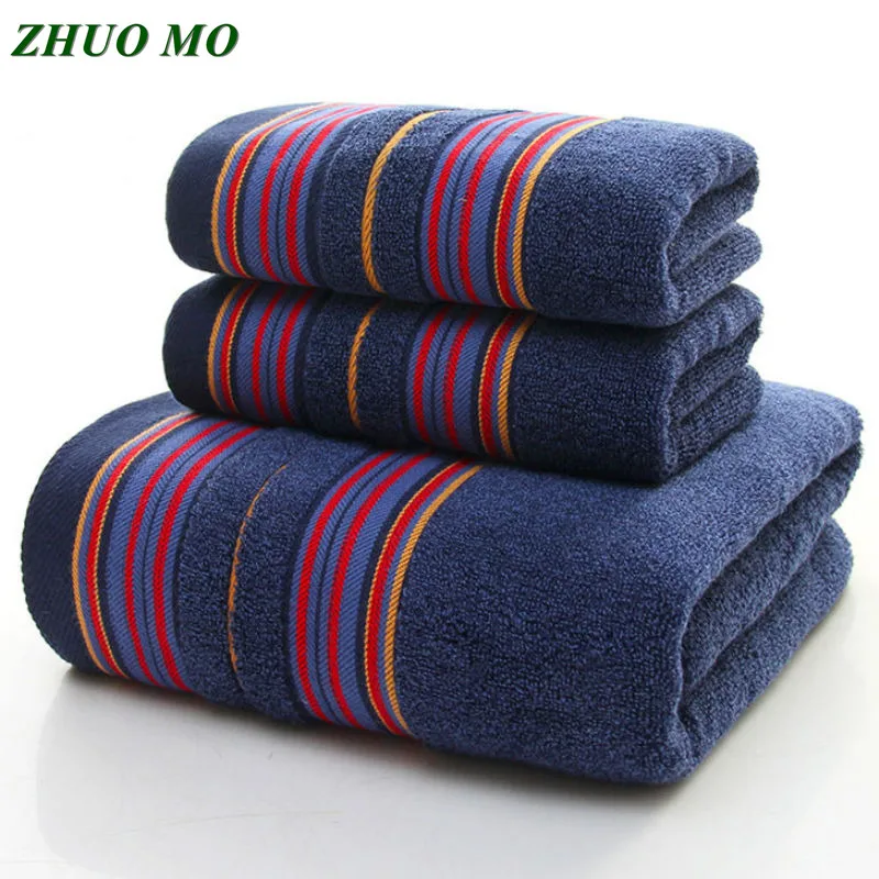 

1pc Hot Sale Striped large bath towel bathroom 70*140cm Beach Towels Soft Cotton Face Towels Quality 3 colours free shipping