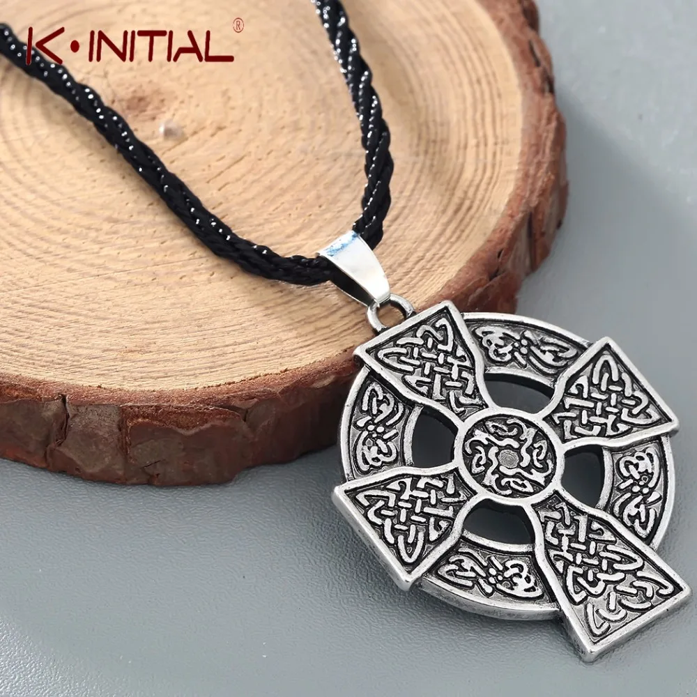 Винтажное ожерелье с кулоном Kinitial талисман крест на солнечной батарее амулет