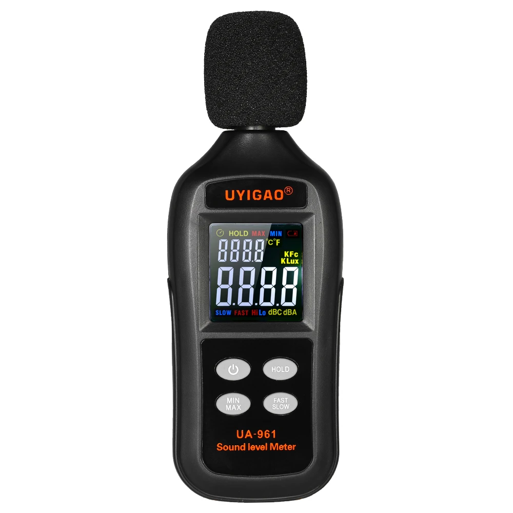 Цифровой измеритель уровня звука UYIGAO LCD 35 135dB шума Измеритель децибел с режимом
