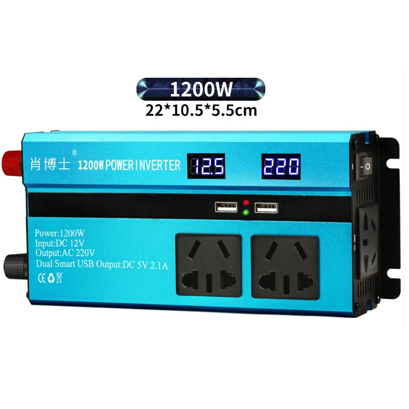 1200 Вт DC12V/24 В/48 В/60 в к AC220V модифицированный синусоидальный инвертор питания светодиодный дисплей зарядное устройство конвертер адаптер автомобильный Автомобиль/Домашнее использование