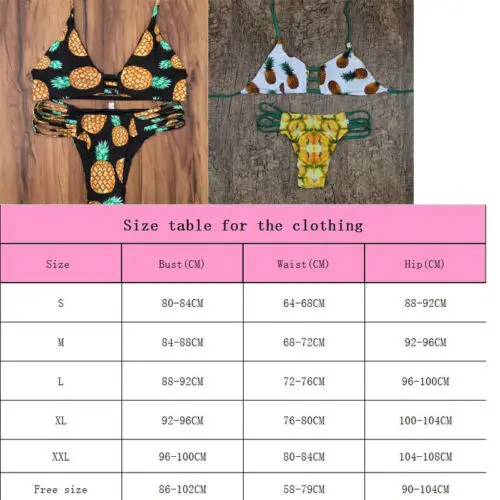 Новинка 2018 летний женский комплект бикини с ананасами бандажный купальник пуш-ап
