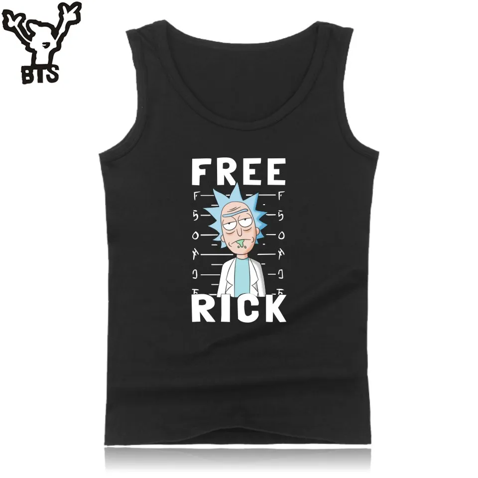 Kpop Рик и Морти майка мужская повседневная Забавный мультфильм без рукавов США мультфильм Бодибилдинг майка Мода Топ Качество 4XL жилет