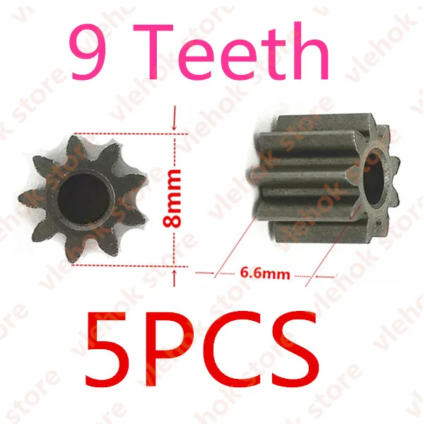 9Teeth 5PCS RS550 двигатель 9,6 в 10,8 в 12 В 14,4 В 16,8 в 18 в Замена для BOSCH DeWALT HITACHI MAKITA METABO Milwaukee Hilti Ryobi DEVON RS-550 - Цвет: 9Teeth 5PCS