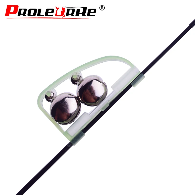 5pcs/Lot Luminous Light Twin Bells Clip On Night Fishing Tools Rod Bite Alarm Portable Fast Fishing Rod Pesca Tackle Accessories