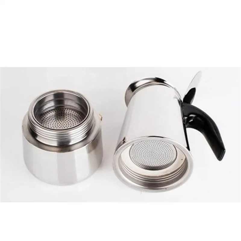 4 чашки из нержавеющей стали moka Экспресс плите эспрессо Кофе горшок латте 9 унций
