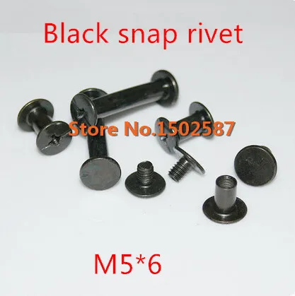 100 шт./лот M5 * 6 альбом фото книга винт Мужской Женский оснастки заклепки черный