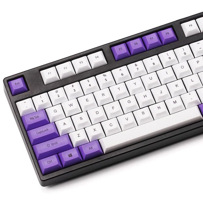 DSA фиолетовые и белые брелки Dye subbed 104 клавиш для Механическая клавиатура cherry
