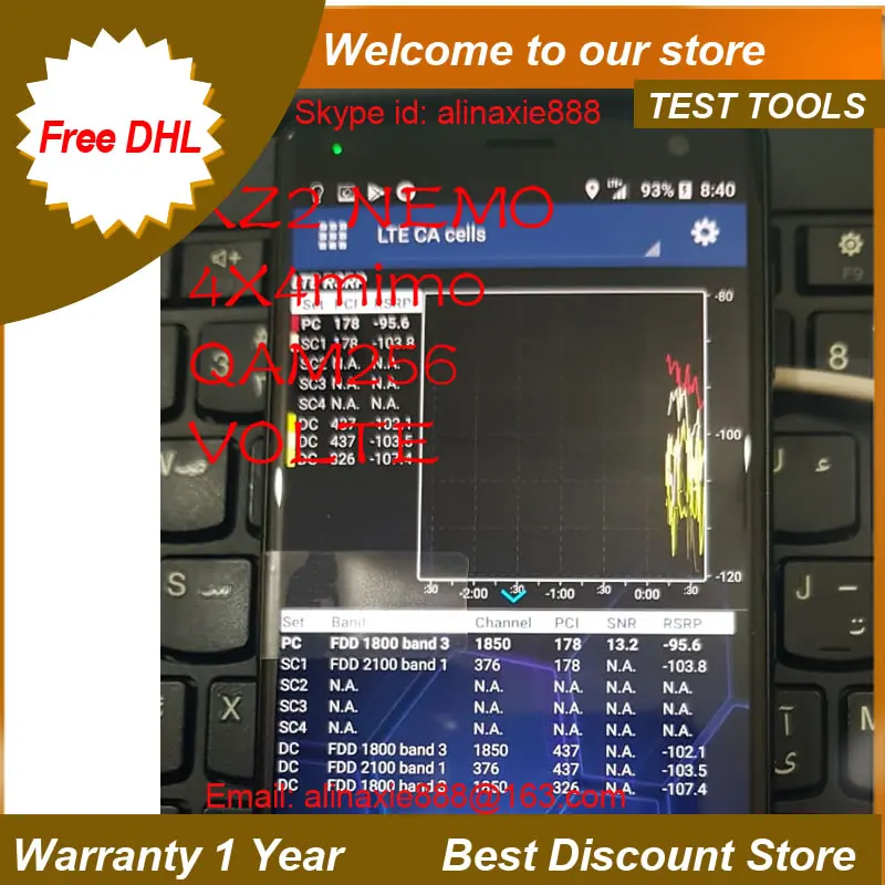 DHL+ XZ2 H8166/H8266/H8296 NEMO HANDY& NMR&+ VOLTE+ 4x4MIMO+ 256QAM+ 3CC+ 4CC+ 55CC тестирование