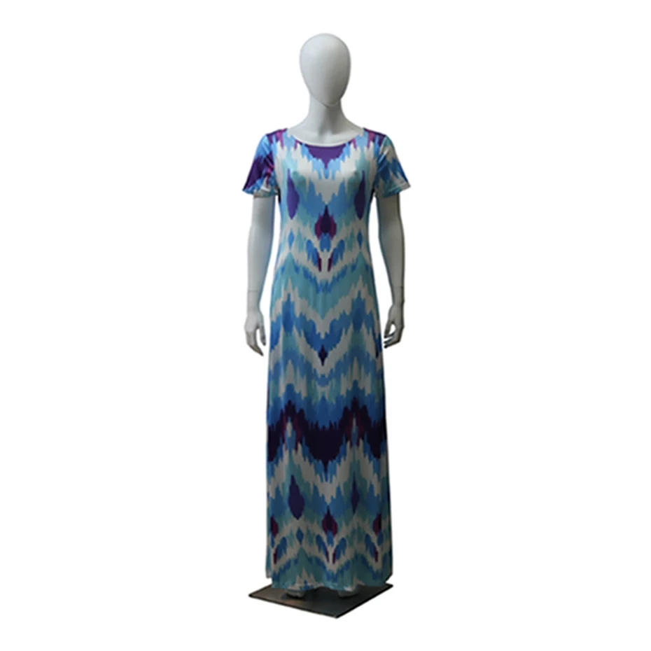 HAOYUAN, повседневное летнее макси платье, женская одежда, Vestido, короткий рукав, богемное длинное пляжное платье, Клубная одежда, халат, сексуальные платья для вечеринок - Цвет: Синий