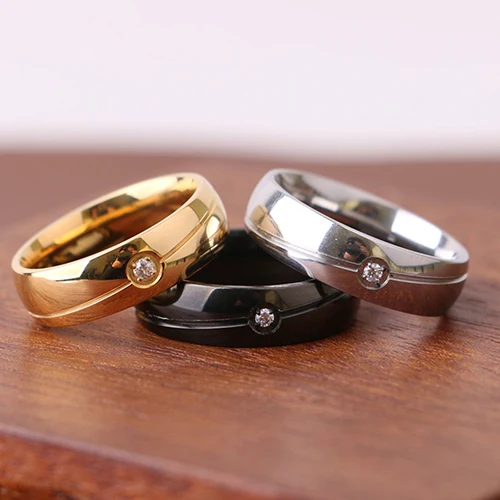 2015 Горячее предложение Женский Мужской титановый стальной со стразами простое