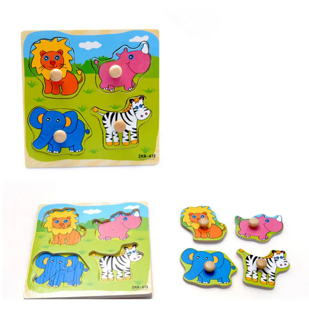 Логическая доска животные растения 1 шт. мультяшная деревянная головоломка для