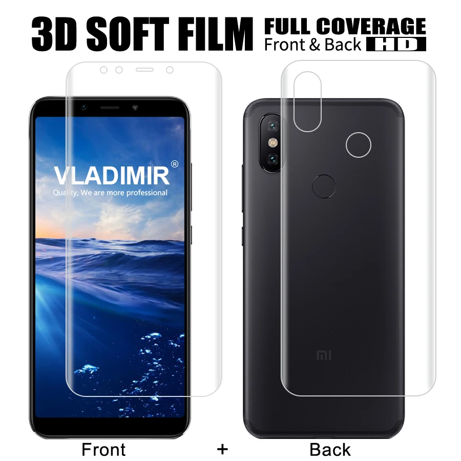 Vladi mi r спереди + Назад/комплект пленка из мягкого ТПУ 3D полное покрытие Экран