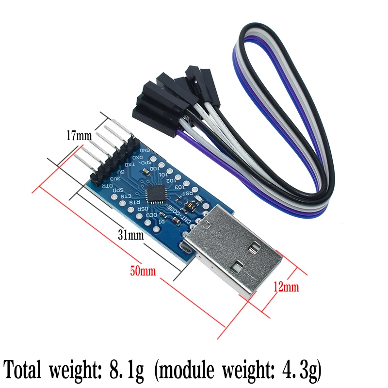 AEAK CP2104 USB 2,0 к ttl UART 6PIN модуль последовательный преобразователь STC PRGMR Замена CP2102 с кабелями Dupont
