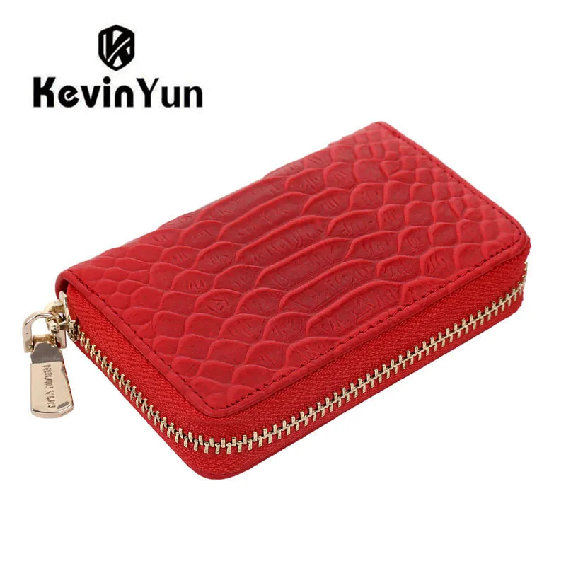 Женский кошелек из натуральной кожи со змеиной текстурой|brand card case|card casedesigner case |