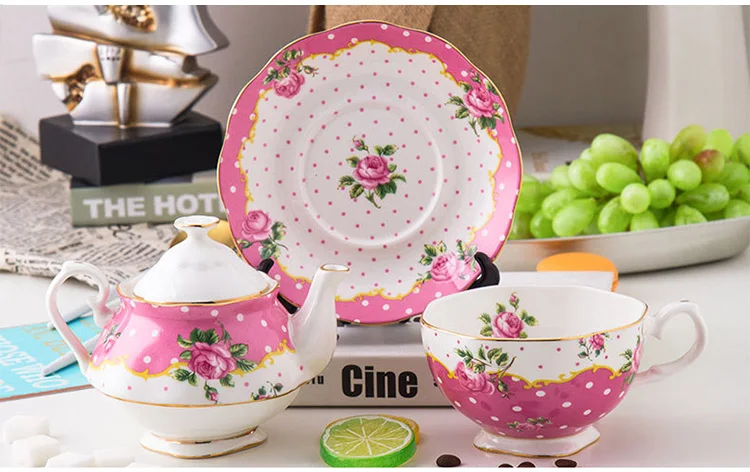 Wourmth 550ml British Teapot Bone china Single Cup Afternoon teapot set 1 Teapot 1 Teacup Creative High-quality Porcelain Gift