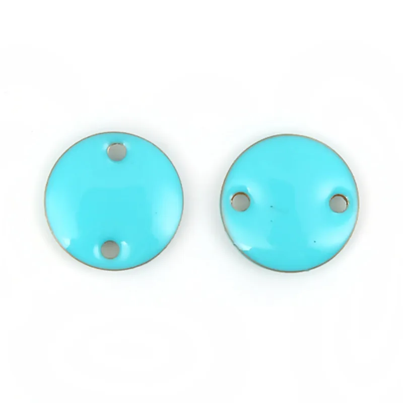 DoreenBeads модные медные эмалированные разъемы с блестками круглые непокрытые