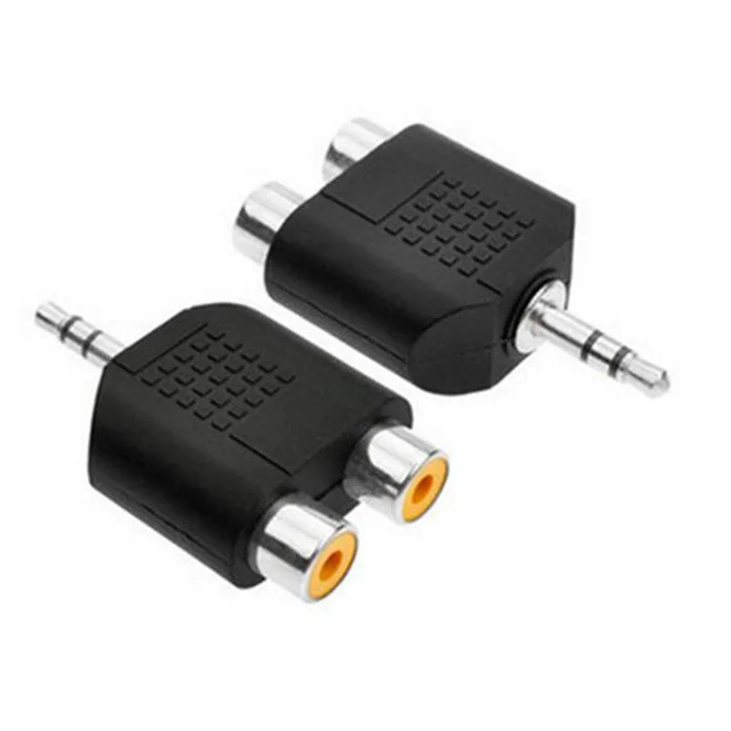 20pcs 3.5MM Earphone connector to 2 RCA lotus Adapter Male Female AV Audio convertor | Мобильные телефоны и аксессуары