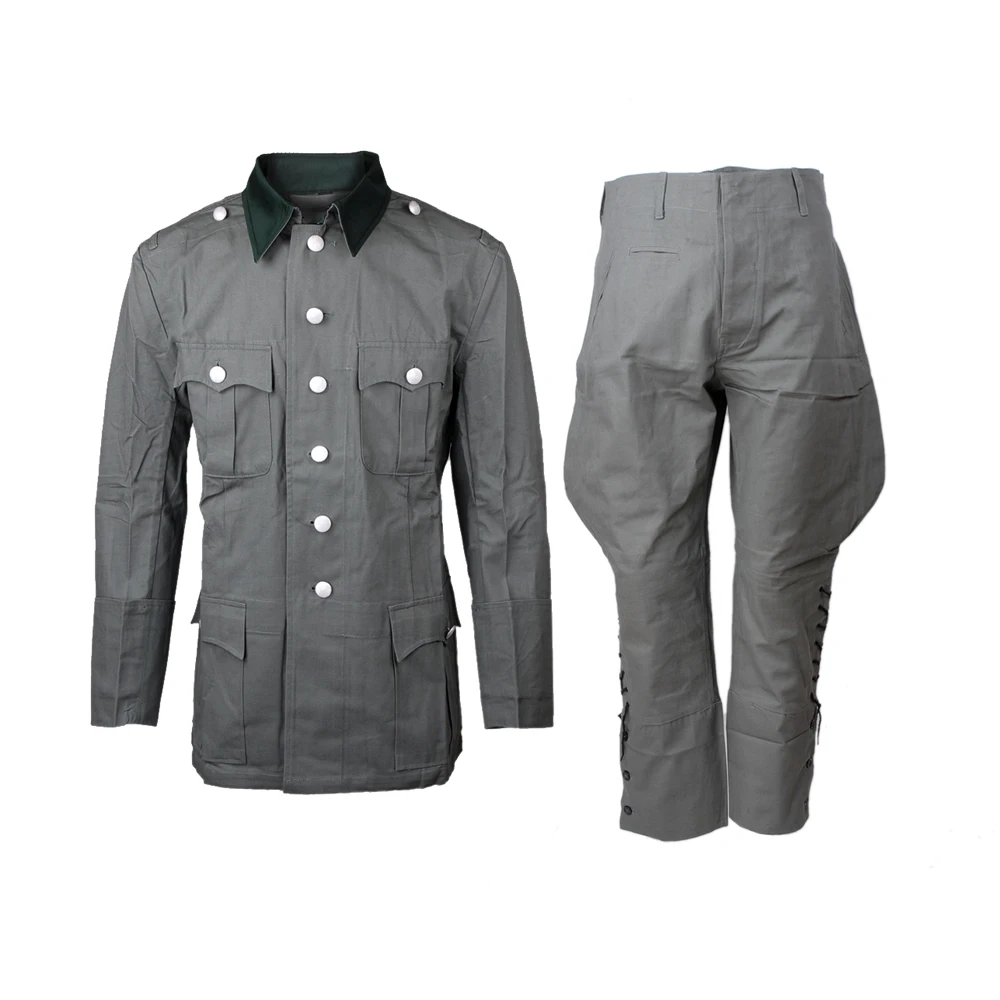 

COSPLAY WWII GERMAN SUMMER M36 OFFICER COTTON FIELD TUNIC & BREECHES UNIFORM