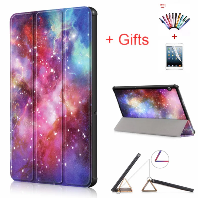 Кожаный магнитный чехол подставка с рисунком для Huawei MediaPad T5 10 AGS2 W09 Honor Pad 5 1 дюймов