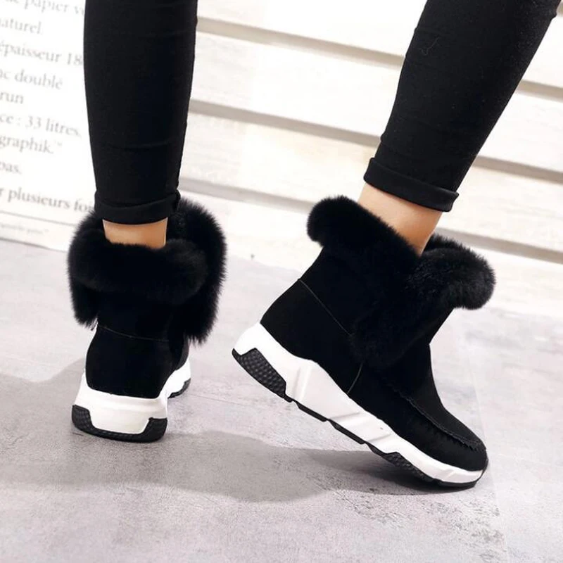 2018 Новое поступление женские зимние ботинки устойчивые на плоской подошве