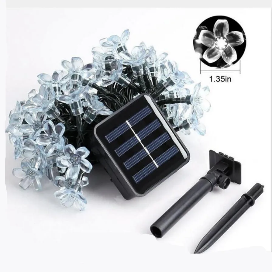 Новый цветок Солнечная Светодиодная лампа гирлянда светодиодные лампы 7 м/50 шт