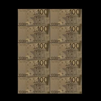 10pcslot golden euro banknotes 100 eur for collection gold banknote in 24k gold plated commemorative collection gift