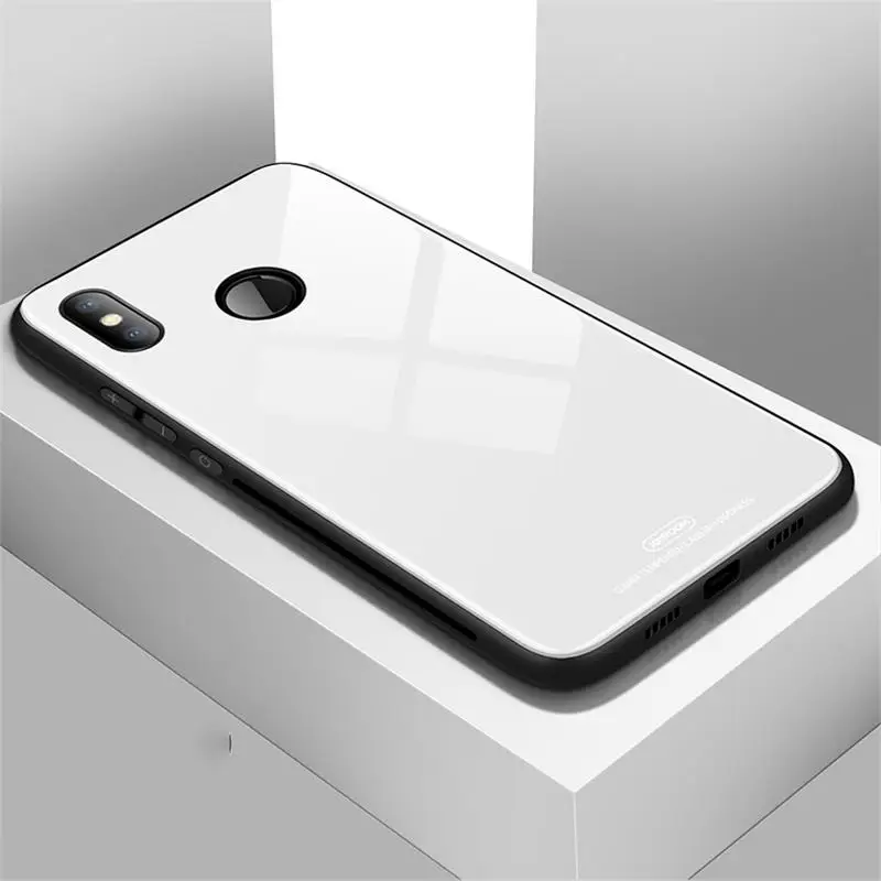 Чехлы для Xiaomi Redmi Note 6 Pro стеклянный чехол Роскошный из мягкого ТПУ Рамка + черная