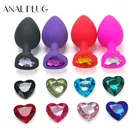 Анальная пробка в форме сердца, силиконовая Анальная пробка унисекс, интимные игрушки для мужчин и женщин, Анальный тренажер для пар