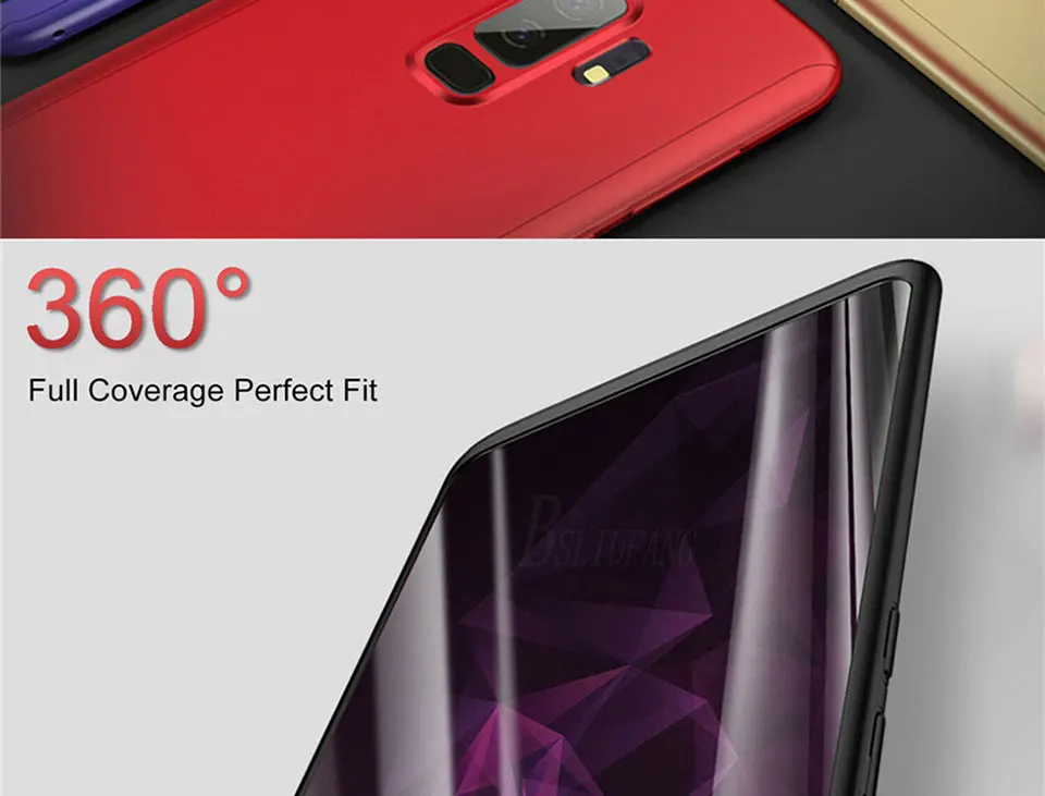 Luxury 360 Degree Full cover Case For Samsung Galaxy S10 S9 S8 Plus S7 Edge Shockproof Phone Cases For Samsung Note 8 9 Case
