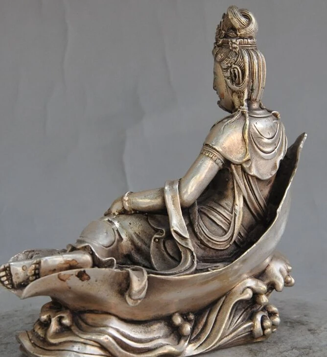 6 &quotКитайский буддийский Серебряный сон Kwan Yin Гуаньинь богисаттва богиня статуя