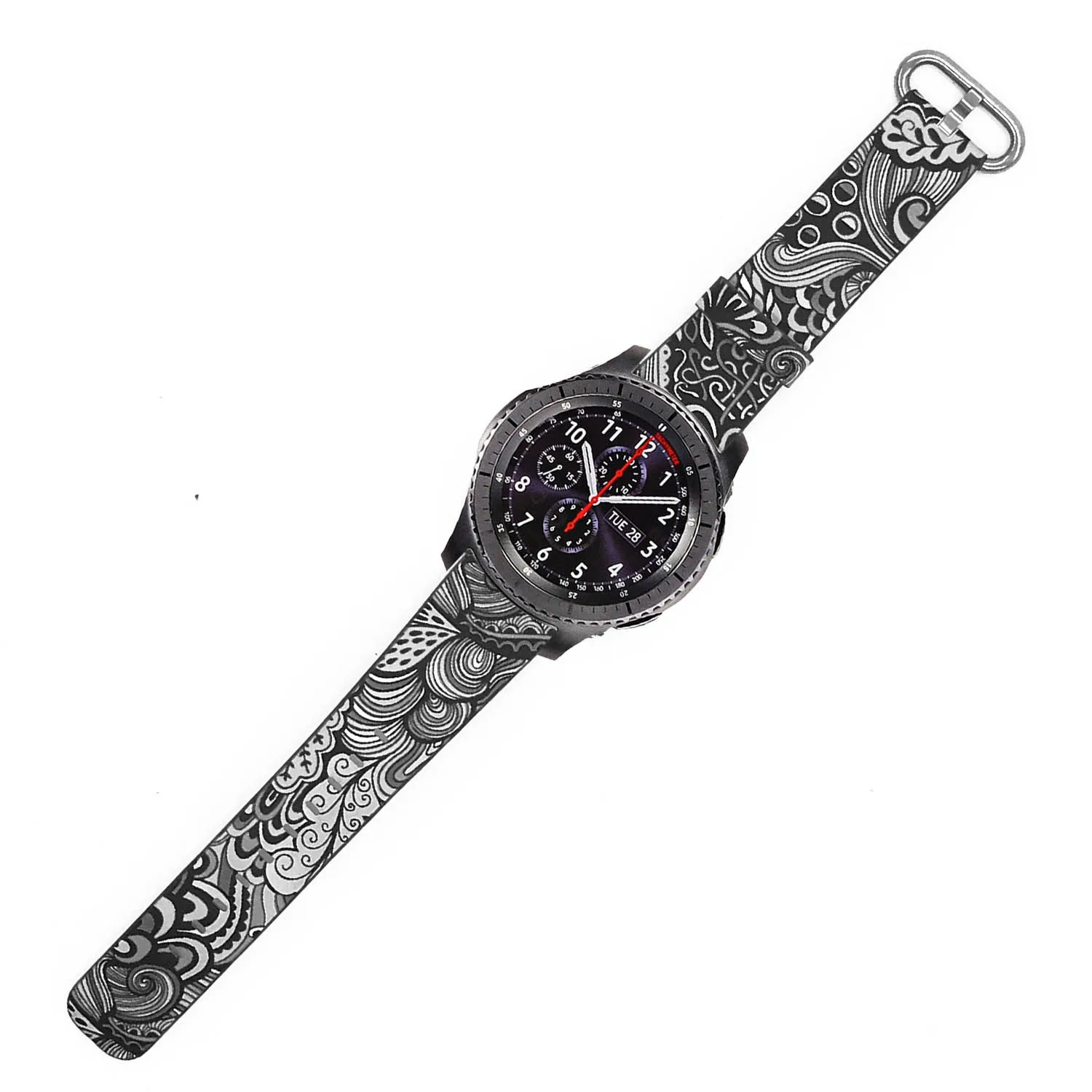 BlackWhite Цветок из искусственной кожи ремешок для часов samsung gear S3 S2 22 мм для Amazfit Stratos ремешок для Xiaomi Watch 1 2 Amazfit Pace - Цвет ремешка: BlackWhite