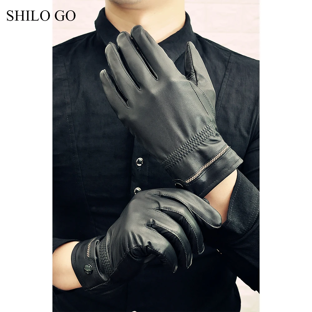 Мужские кожаные перчатки SHILO GO весенние модные из натуральной овечьей кожи с
