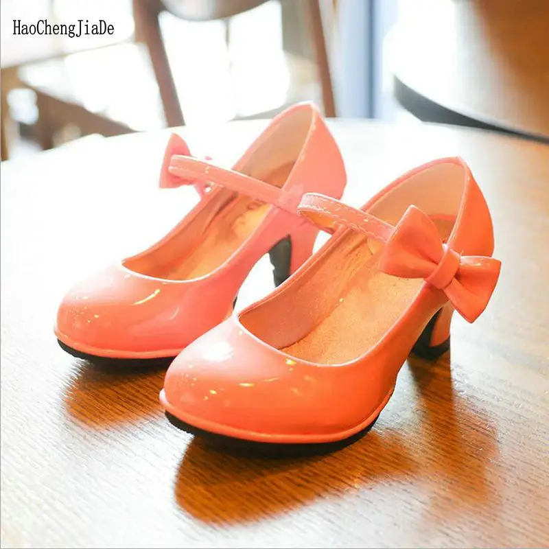 Новинка модная детская обувь на высоком каблуке для девочек сезон весна-лето