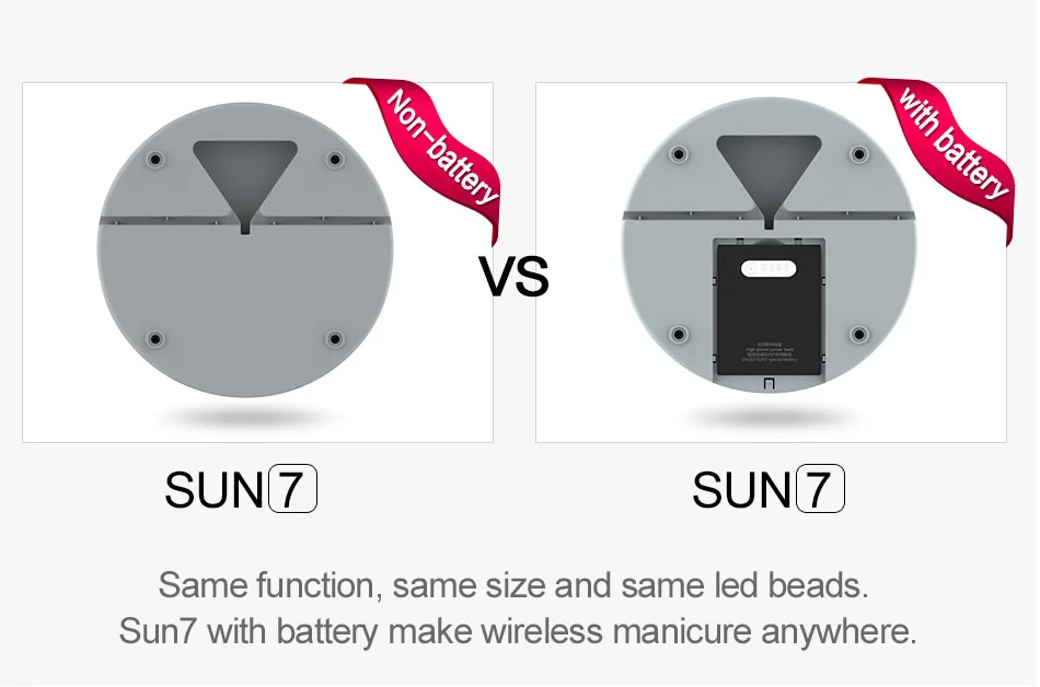 SUNUV 48 Вт SUN7 беспроводной профессиональный светодиодный УФ-лампа для ногтей светодиодный светильник для ногтей Сушилка для ногтей УФ-лампа с батареей