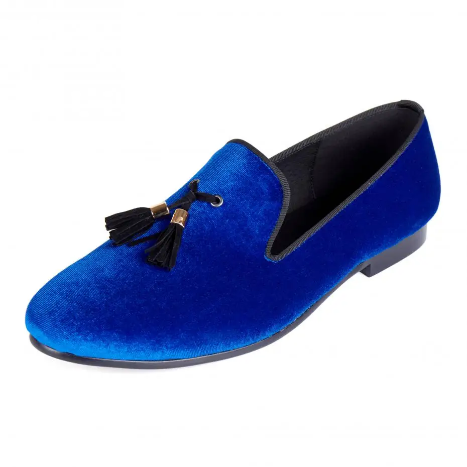 Harpelunde Mens Shoes Casual Blue Velvet Loafers Tassel Flats Free Shipping Size 6-14 | Обувь
