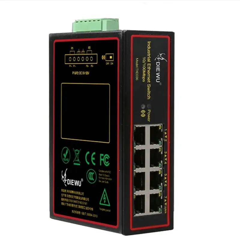Каблук 5-8 портов промышленный ethernet коммутатор 10/100 м сигнал усиления DIN rail Тип высокой и низкой температуры сетевой коммутатор - Цвет: 8 port