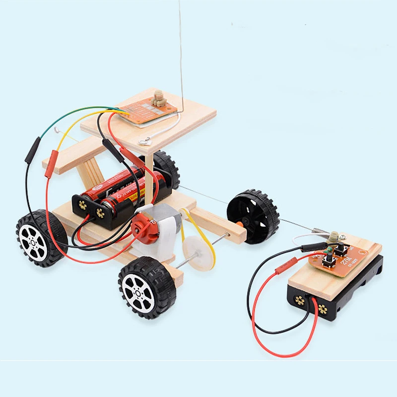 DIY Kids Mini Motor Smart Power Wireless Remote Control Racing Car Model Kit Science Experiments Toy Set Educational 3Y+ | Игрушки и