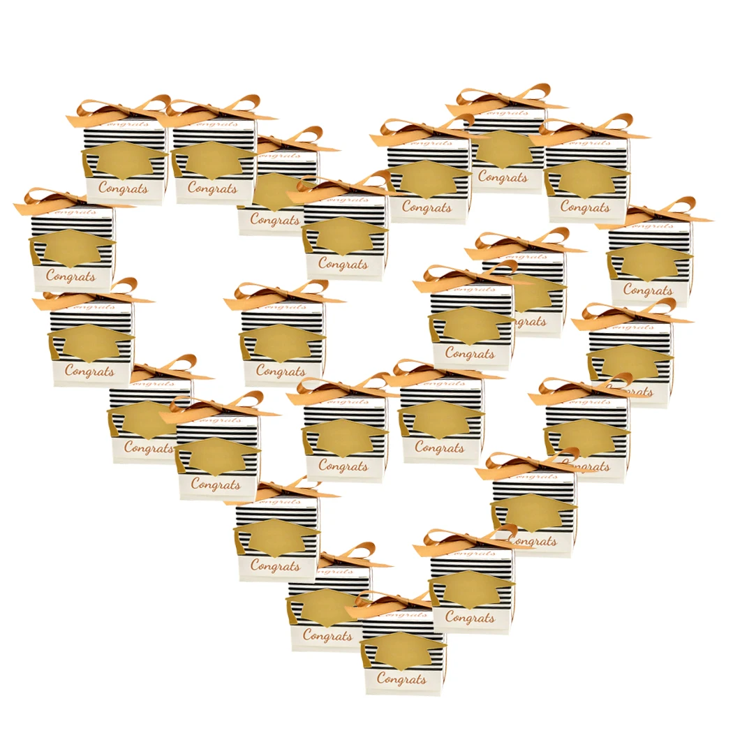 

50PCS Candy Box Creative Graduation Cap Pattern Party Favor Box Candy Box For Graduation Party Favor