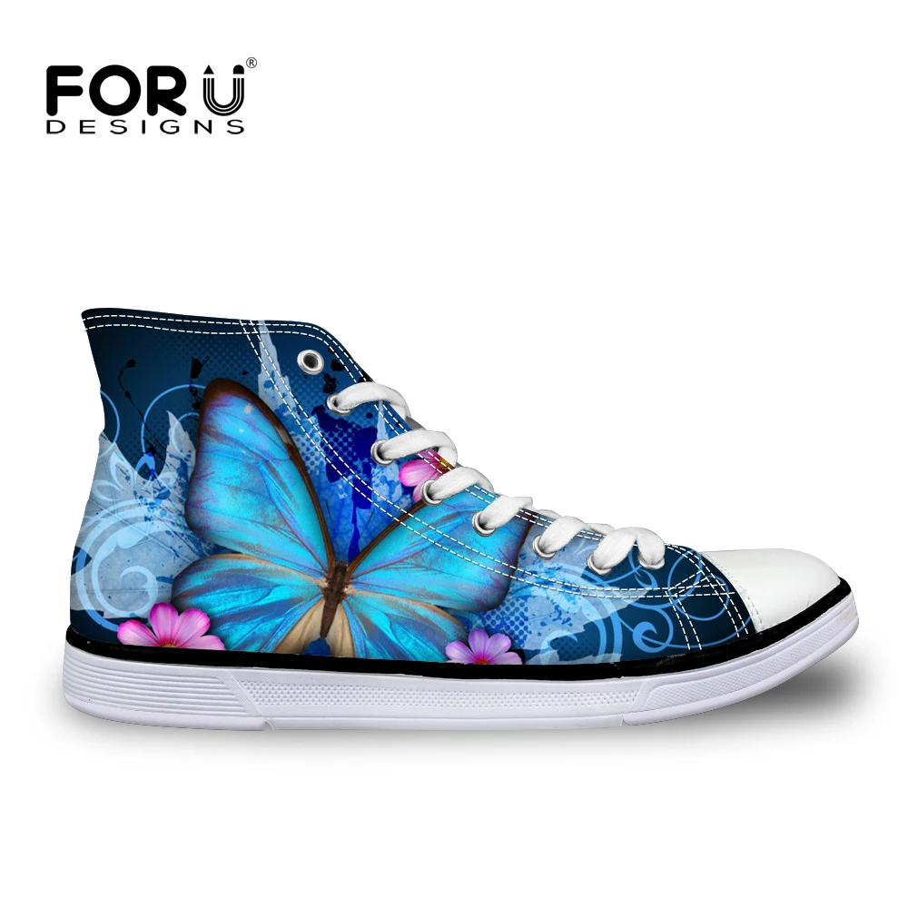 FORUDESIGNS/женские кроссовки; коллекция года; парусиновая обувь с высоким берцем и принтом животных; повседневная обувь на плоской подошве; женская обувь на шнуровке