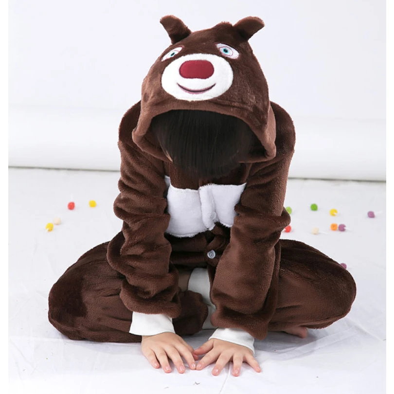 Китайский медведь одеяло комбинезон детская пижама Дети животные Косплей Костюм
